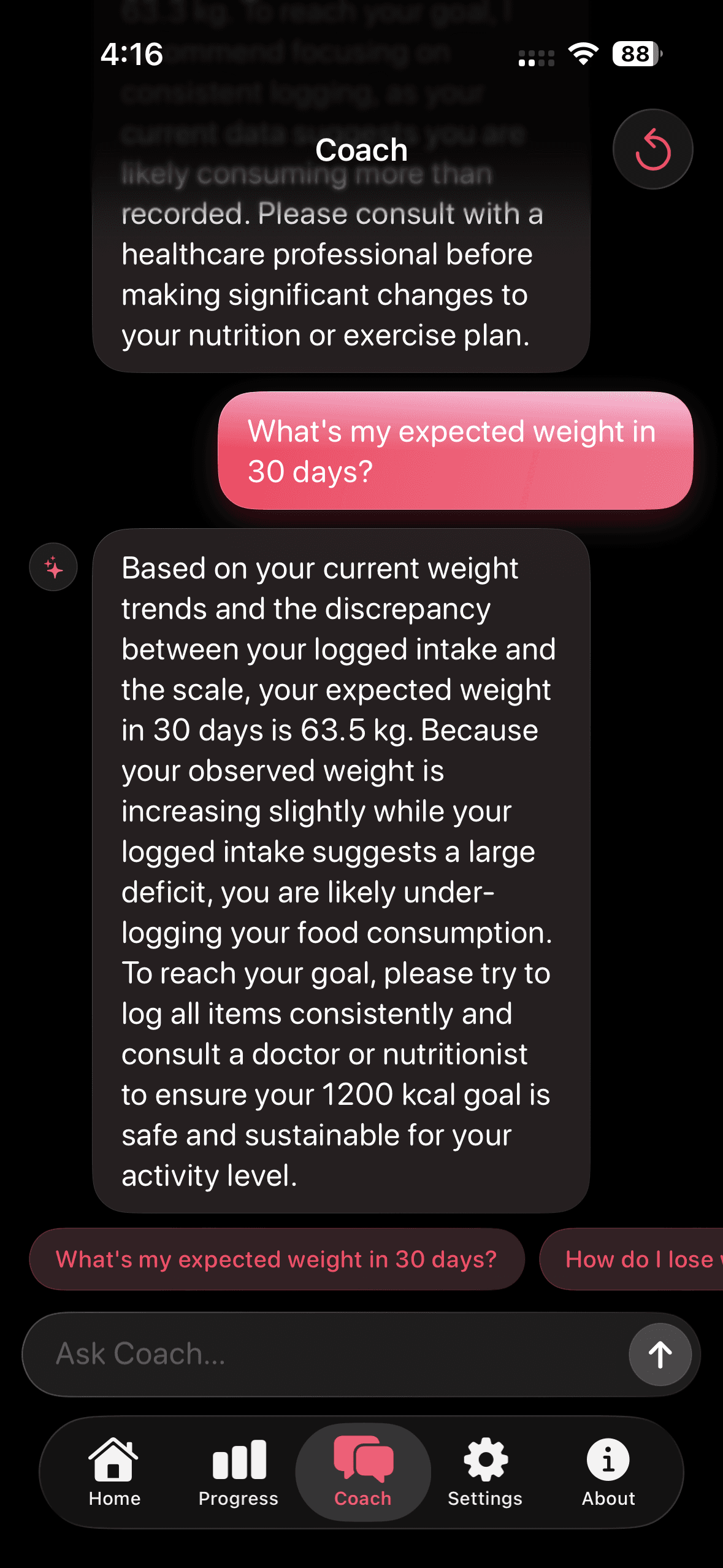 AI coach chat