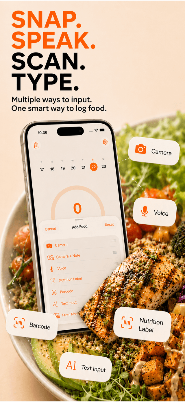 Photographing and logging a meal in Voidpen